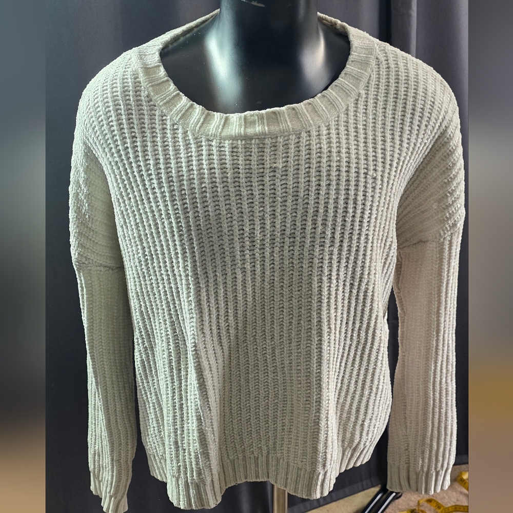 Aerie XL Womens Cream Waffle-Knit Pullover Sweater